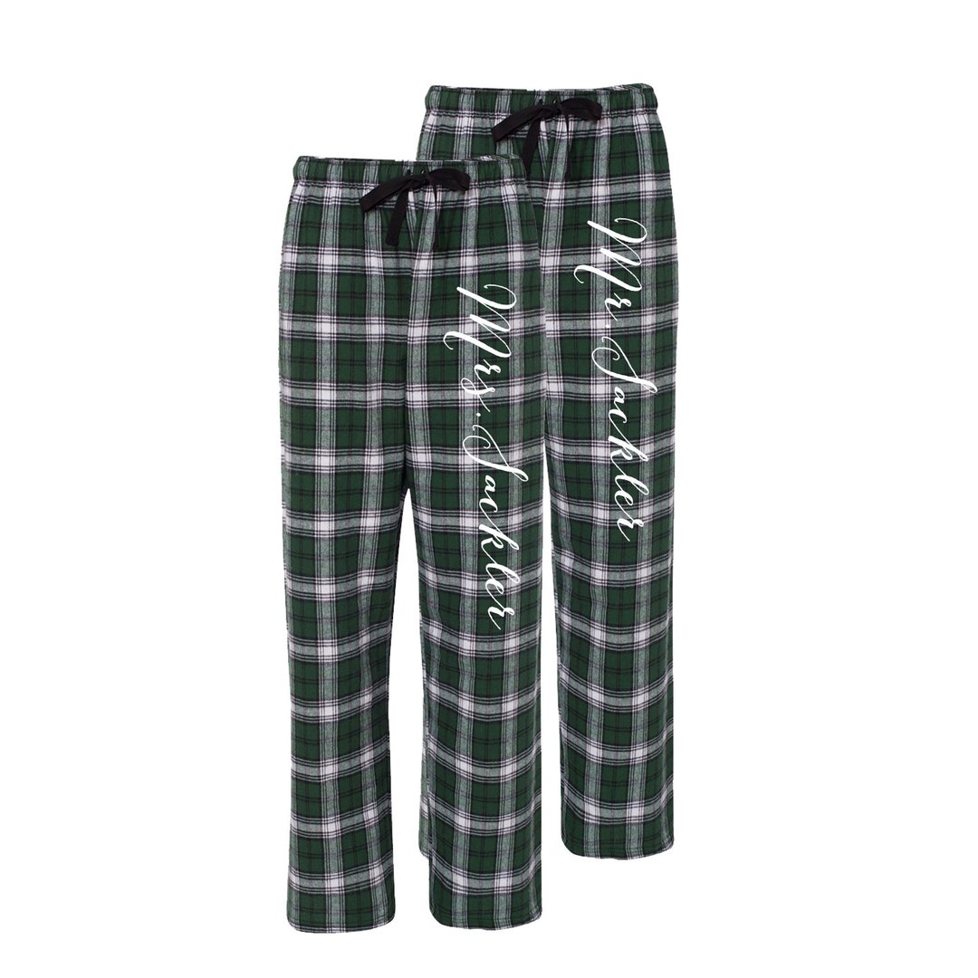 Green Plaid Pajama Pants Flannel Pajamas Matching Dog Pj Men's