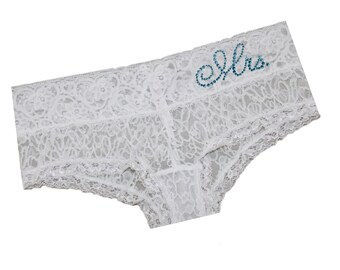 Mrs. Crystal lace hot short, lace lingerie, white lingerie, wedding lingerie, bridal lingerie,wedding accessories, wedding gift, bride gift