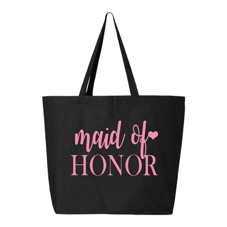 Maid of Honor Tote Bag, Jumbo Maid of Honor Tote Bag, MOH Gift tote, carry all, Just Married Tote, Maid of honor gift idea, gift idea, bag image 1