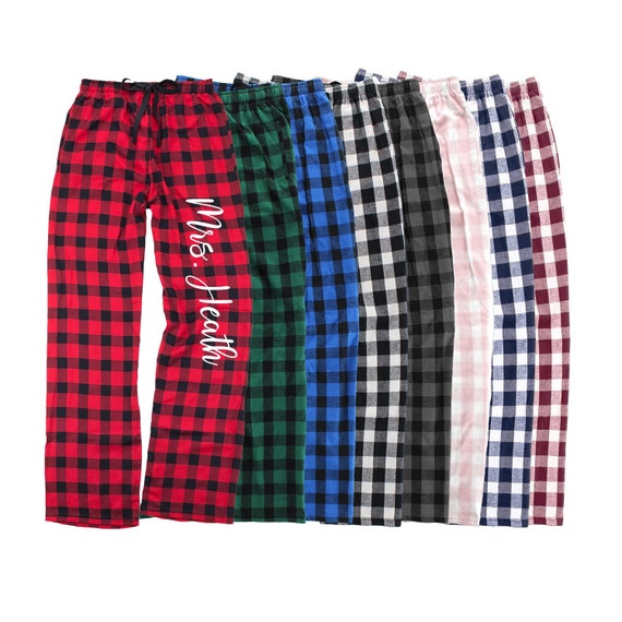 Mrs Personalized Pajamas, Custom Mrs. Flannel Pajama Pants, Valentine's Day  Sleepwear Pj Bottoms, Gifts for Her, Anniversary Gift Idea, Vday -   Israel