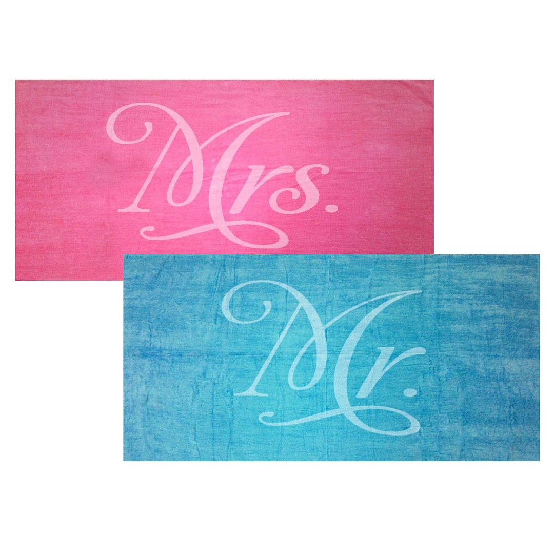 Mr. and Mrs. Beach Towel Set for the Newlyweds Mrs. Beach Etsy