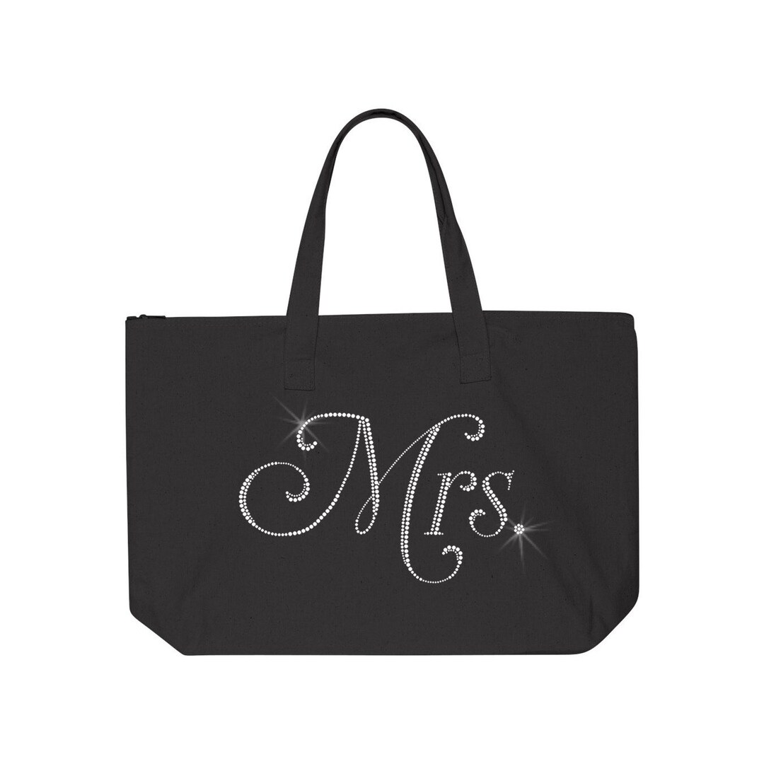 Mrs. Tote Bag Mrs. Crystal Tote Bag Bride Carry All Mrs - Etsy