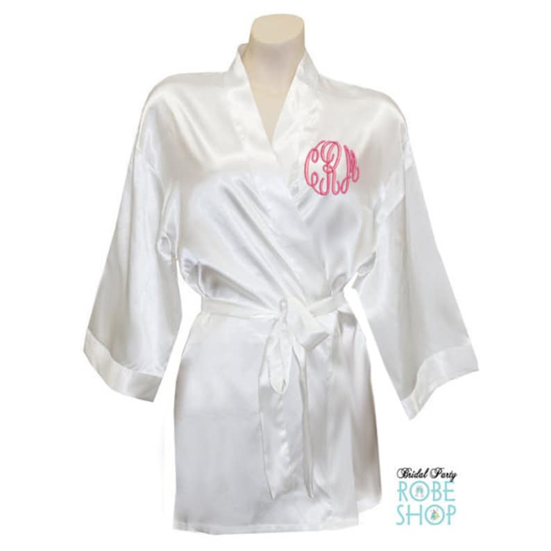Set of 6 Monogrammed Bridal Party Satin Robes Bridesmaid Etsy