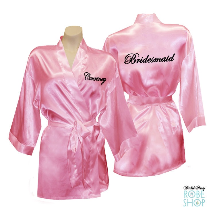 Set of 2 Personalized Satin Robes With First Names & Title Etsy