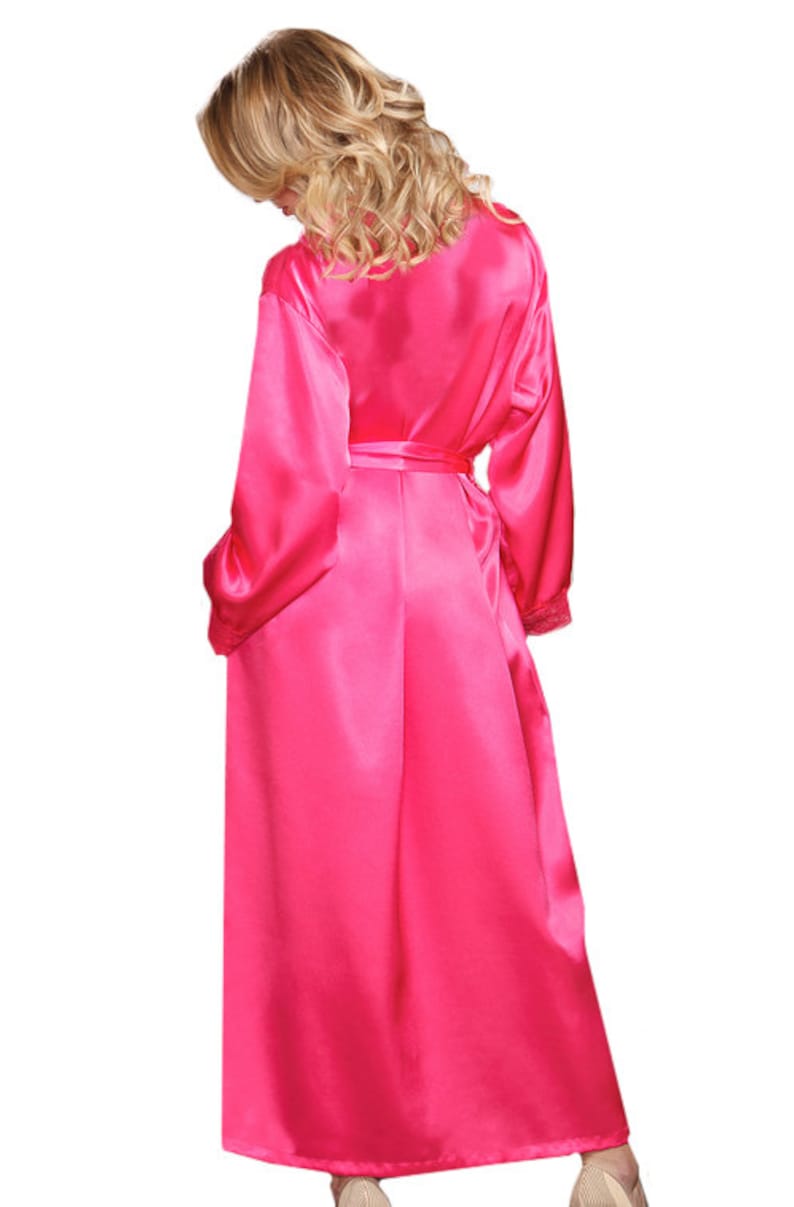 Long Satin Robe Personalized Full Length Satin Robe Etsy