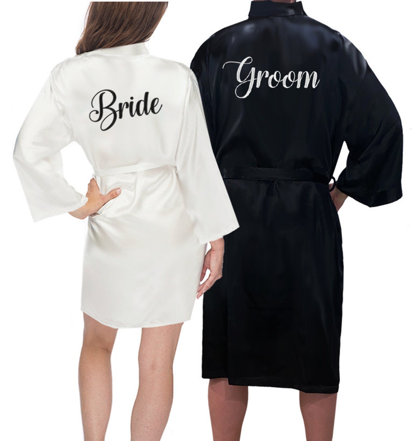 Bride & Groom Robes Monogrammed Bride and Groom Robe Set Etsy