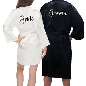 Bride & Groom Robes, Monogrammed Bride and Groom Robe Set, Couples ...