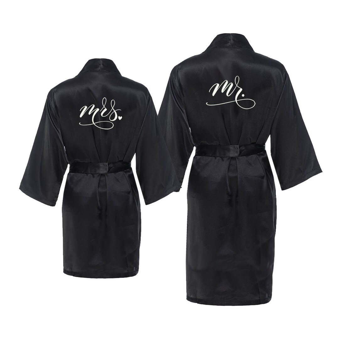 Monogrammed Mr & Mrs Satin Robes, Engagement Gifts, Couples Matching ...