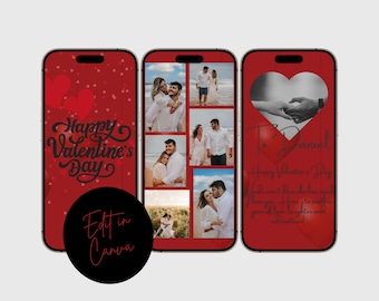 Biglietto di San Valentino animato, modello Canva (download digitale)