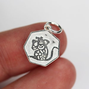 Charm 1pc chinese zodiac charm, 925 sterling silver jewellery findings charm beads ,12mm button charm image 2