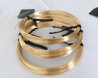 14k gold filled wires, round wires, soft or half hard footage, wire 28-30 gauge