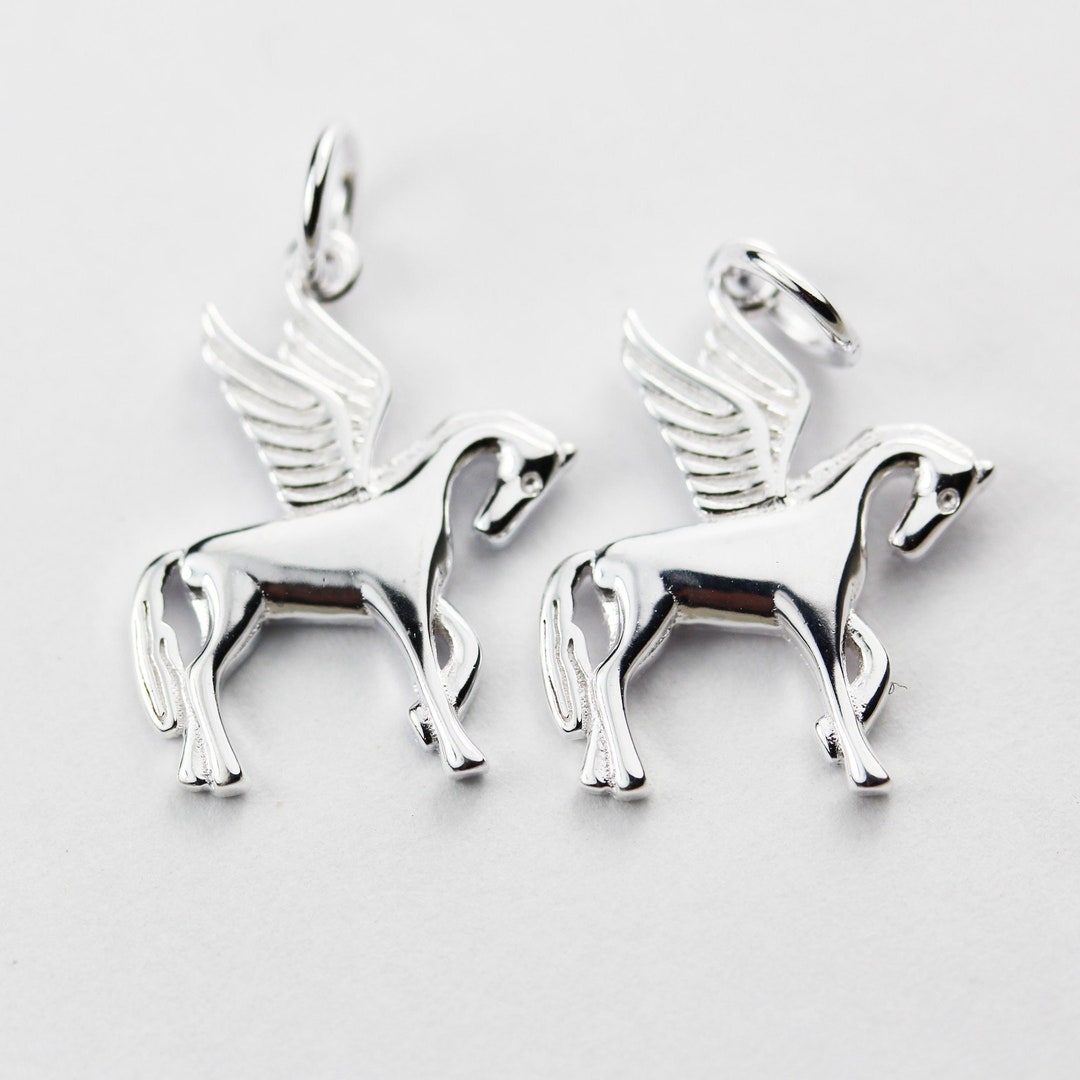 Silver Charm Pegasus Charm / 925 Sterling Silver Pegasus Etsy