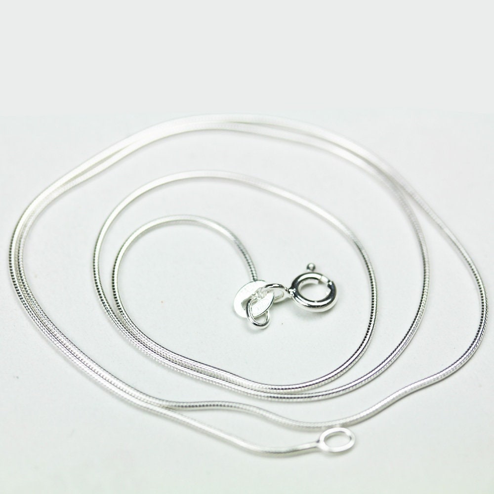 1 Snake Chain, 925 Sterling Silver Necklace Chain, 1MM Finished