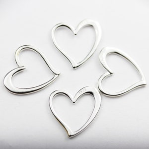 Charm 4stk Herz 925 Sterling Silber Schmuckzubehör Charm Perlen , 15 * 16 mm Herz Charme