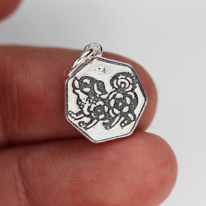Charm 1pc chinese zodiac charm, 925 sterling silver jewellery findings charm beads ,12mm button charm image 7