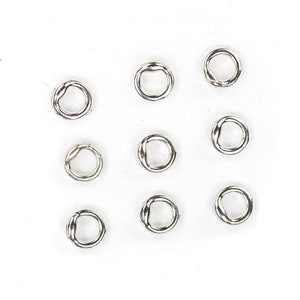 Closed jump ring with 2 holes for lobster clasp / hook clasp, jewelry ends, 4pcs 5mm/7mm/9mm, 925 sterling silver or 18k gold vermeil image 4