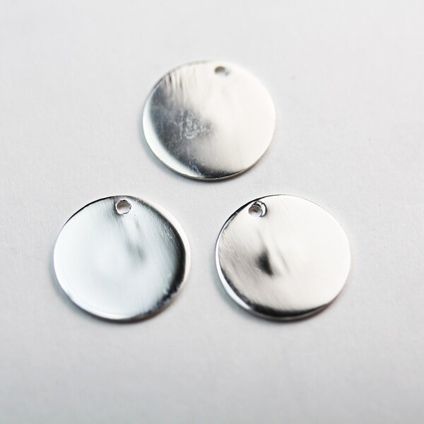 Charms 2pcs 10mm 925 sterling silver round stamping discs, round stamping blanks , round pendant / charm /beads, 21guage