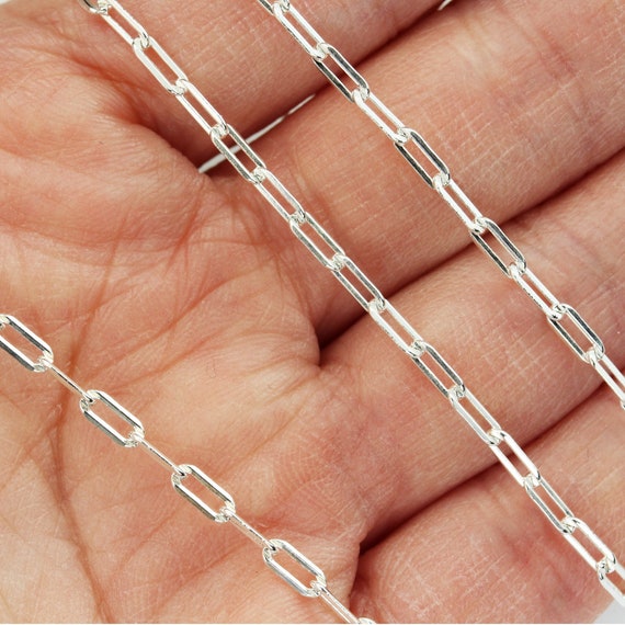 Paperclip Chain 1/5 Feet 925 Sterling Silver , 62.5mm Oval Silver Chain,  for Jewelry Making -  Norway