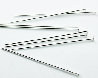 Headpins 20pcs 20mm 22guage 925 sterling silver jewellery findings head pin, head about 2mm