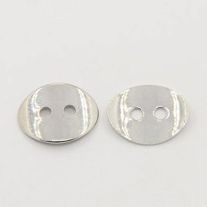 Silver clasp 2pcs 925 sterling silver button jewellery findings clasps, 14x10mm, hole: 1.5mm