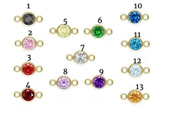 14k gold filled 2pcs jewellery making findings connector beads, 3mm cubic zirconia, with double ring 0.5*2mm,1mm hole