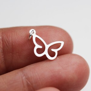 Charms 4pcs 925 sterling silver jewellery findings charm beads ,butterfly charm, 12*8mm with 4mm closed ring