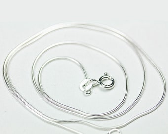 Chain necklace 1pc 16/18/20" 925 sterling silver  snake chain jewellery necklace,1mm chain, 16/18/20inches, 6mm ring clasp