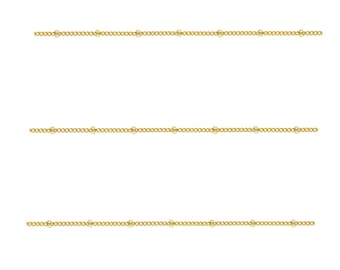 Chaîne en gold filled 14 carats, chaîne satellite de 1,2 mm avec boule de 2 mm, longueur de 80 mm entre les boules
