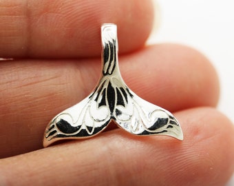 Ciondolo in argento coda di balena coda di sirena 925 risultati di gioielli in argento sterling ciondolo/perline di fascino, 18*21mm