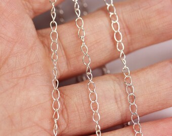 Catena di estensione della collana Catena di estensione in argento sterling 925, catena ovale da 2,5 * 3,5 mm, per l'estensione della creazione di gioielli
