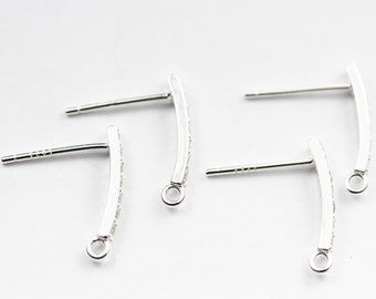 Earring findings 2pairs 925 sterling silver cubic zirconia jewellery findings earwire , 14*13mm fishhook with1mm coil
