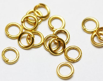 400pcs 4mm Jewellery findings Jump ring,Close but Unsoldered round, Gold-plated metal,0.8mm thick - FDR0014