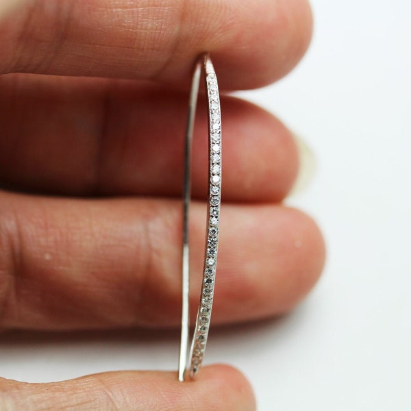 Gancio per orecchini Arc 30mm 2 pezzi, filo per orecchini in argento sterling 925 con zirconi cubici, lunghezza 30 mm, larghezza 14 mm