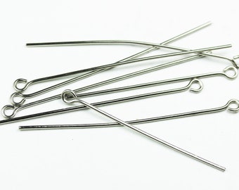 60pcs 70mm Stainless Steel Jewellery findings Eye Pin ,70mm,21 gauge  - FDP0026