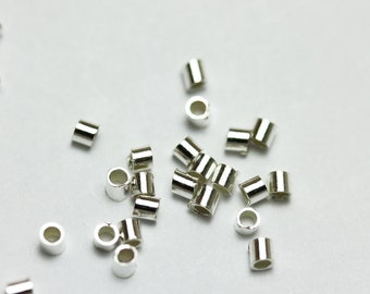 Crimp tubes beads, 925 sterling silver jewellery findings crimp beads,1.5*1.5mm/ 2*2mm diameter