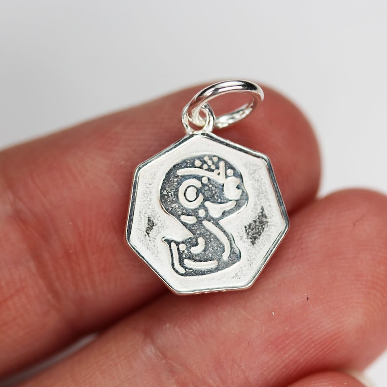 Charm 1pc chinese zodiac charm, 925 sterling silver jewellery findings charm beads ,12mm button charm image 6