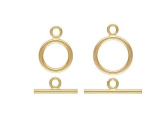 Kapittelsluiting 14k goud gevuld sieraden maken bevindingen, 1 set 9 mm of 11 mm cirkel