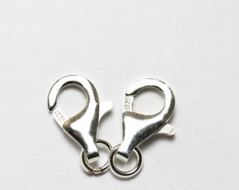 Lobster clasp 4pcs 9mm s.silver jewellery findings lobster clasps ,925 sterling silver,9*5mm with 4mm ring