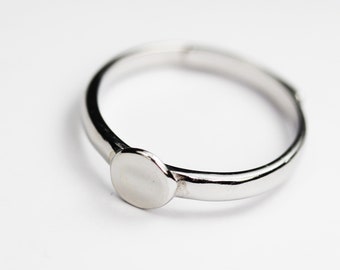 Anillos en blanco 1pc ajustable 925 montaje de anillo de joyería de plata esterlina, ajuste de anillo, espacios en blanco de anillo de bisel de 6 mm
