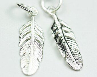 10 Feather Charms Antiqued Silver Western Pendants Boho Findings 2 Sided 10 Feather Charms Antiqued Silver Western Pendants Boho Findings 2 Sided