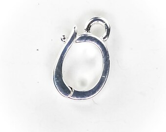 Ganci in argento sterling 2 pezzi 10*7mm con clip in argento sterling 925, interno 4,5 mm