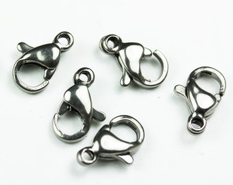 20pcs 9*6mm Stainless Steel Lobster Clasp, Jewellery findings Clasp,  hole1mm - FDC0331