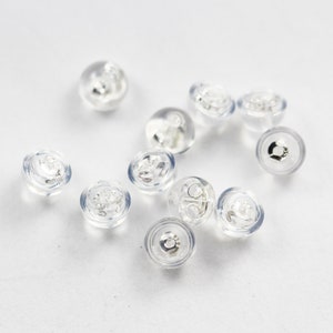 Earring backs 20pcs 925 sterling silver jewellery findings , earnut with clear rubber, 5.54.5mm image 3