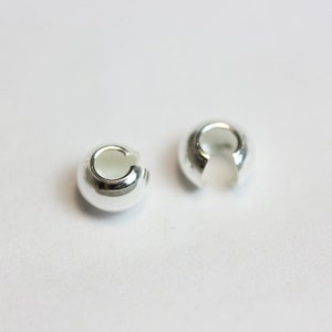 Couvercles à sertir 20 pcs 3/4 mm Apprêts de bijoux en argent sterling 925, couvercles à sertir pour les extrémités image 1