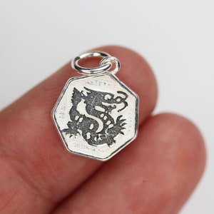 Charm 1pc chinese zodiac charm, 925 sterling silver jewellery findings charm beads ,12mm button charm image 8