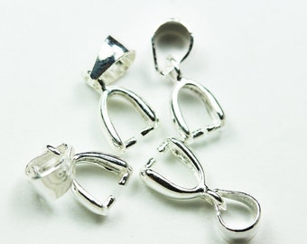 Sterling bails 4pcs  16*6.5mm 925 sterling silver findings ice pick &pinch bails, 3.5mm inner wide, hole3*4mm