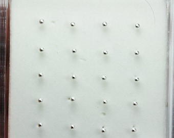 Nose stud nose piercing silver nose stud 20pcs 2mm 925 sterling silver jewellery findings  ,2mm silver ball, 12mm pin