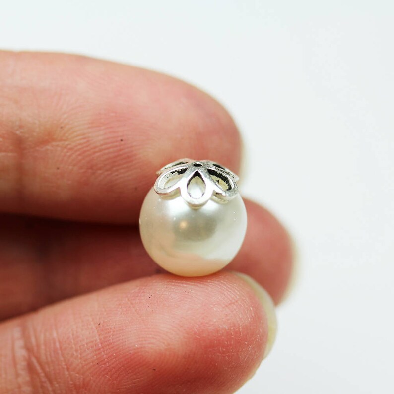 10pcs 8mm 925 antiqued Sterling silver,Oxidized Sterling Silver Jewelry Findings Bead cap 2.5mm Height filigree cap FDSSC0237