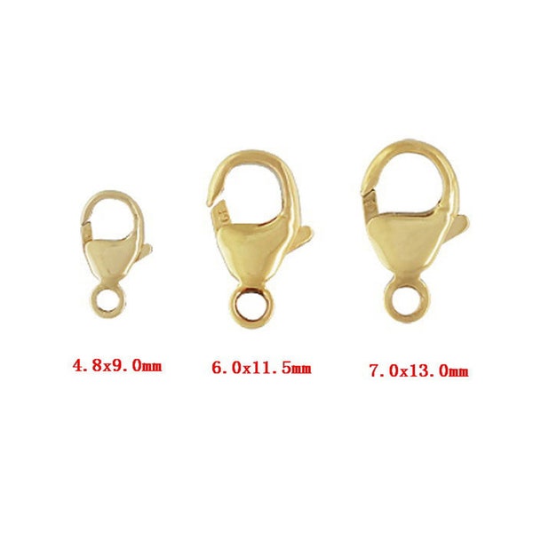Lobster clasp 14k gold filled jewelry making findings , 1 piece 9mm / 11mm/13mm