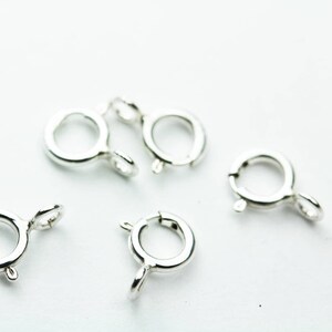 Spring clasp 10pcs 6mm springring clasps 925sterling silver jewellery findings,6mm circle with 2mm ring